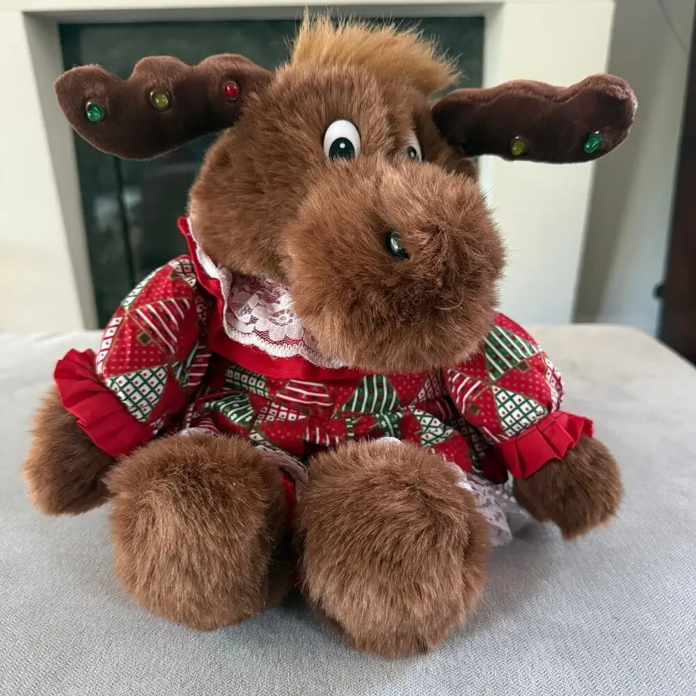 Dan Dee Christmas Moose Plush Musical Light Up Antlers 13